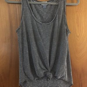 Black white striped tank